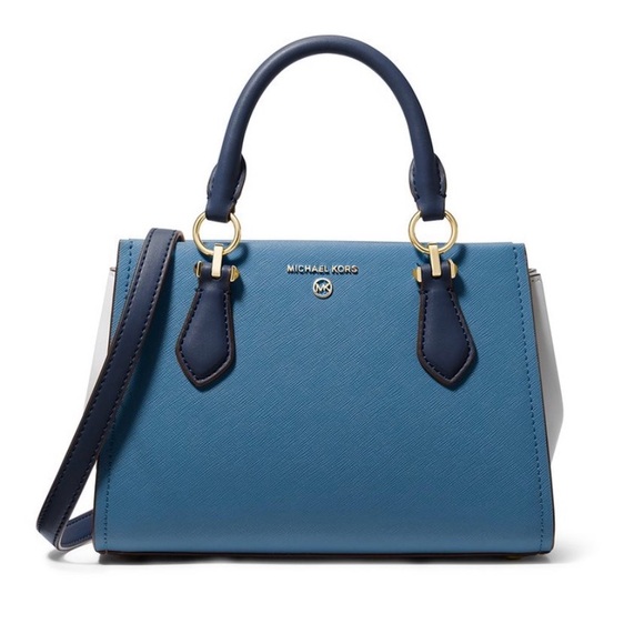 Michael Kors Handbags - Michael Kors small Marilyn Saffiano Satchel - Dark Chambray multi